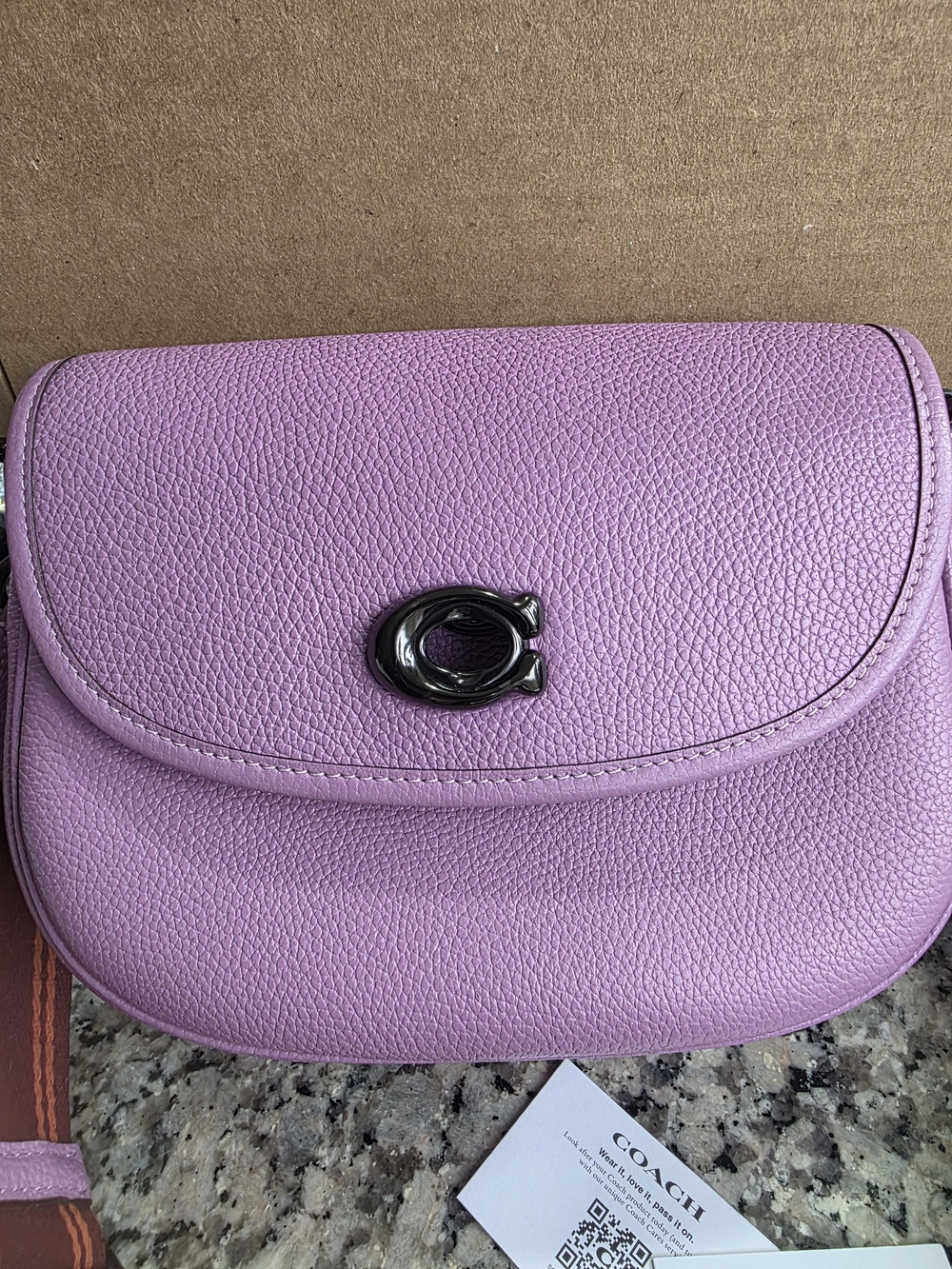 Coach Lavender Pebbled Leather Crossbody Bag